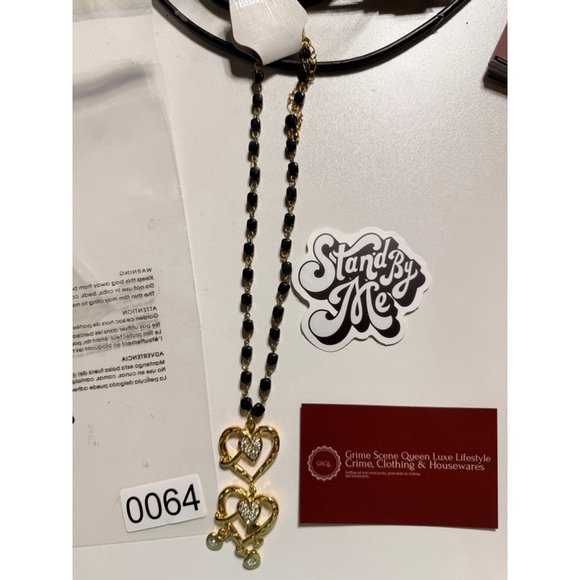 Unbranded Jewelry - Women's Unbranded Gold & Black Heart Pendant Necklace from vendor for Free Peopl